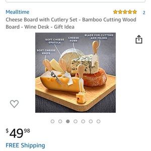 Cheese board with cutlery set